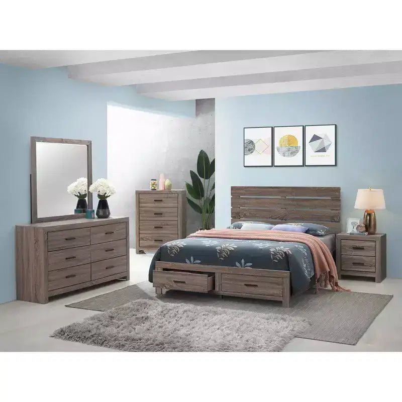 Rectangle 4-Drawer Dresser with Pull Handles and Wide Top Surface