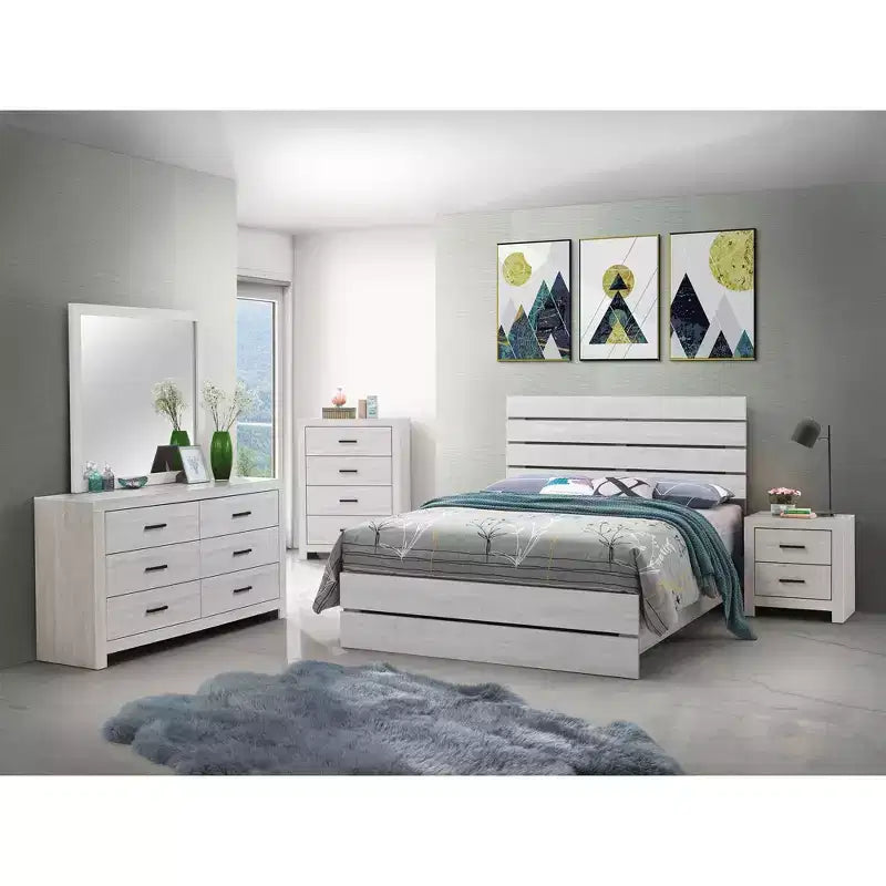 Rectangle 4-Drawer Dresser with Pull Handles and Wide Top Surface