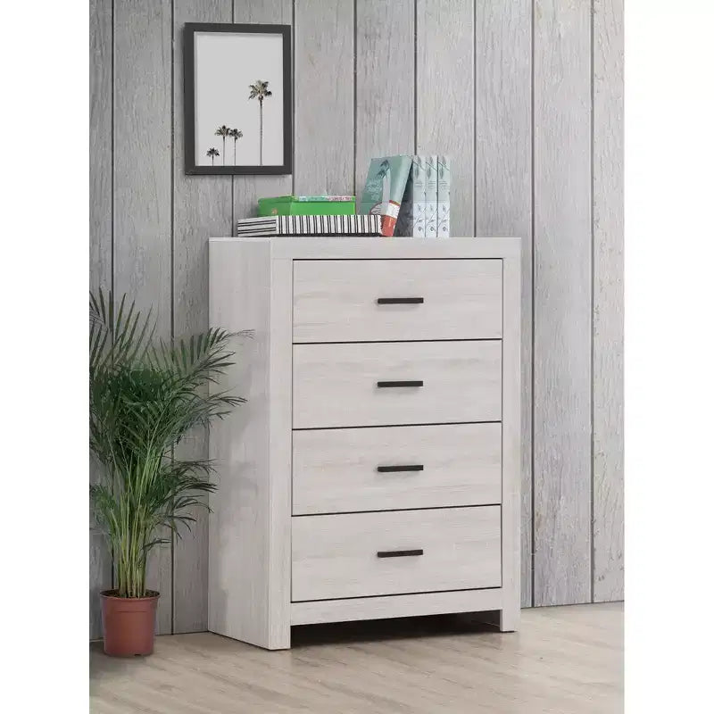 Rectangle 4-Drawer Dresser with Pull Handles and Wide Top Surface