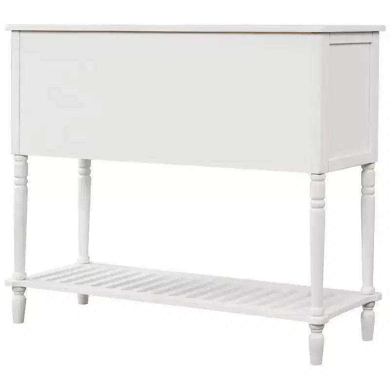 Sideboard Storage Cabinet with Bottom Shelf for Living Room, White
