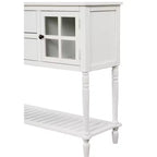 Credenza con Vano Contenitore e Scaffale Inferiore per Soggiorno, Bianca