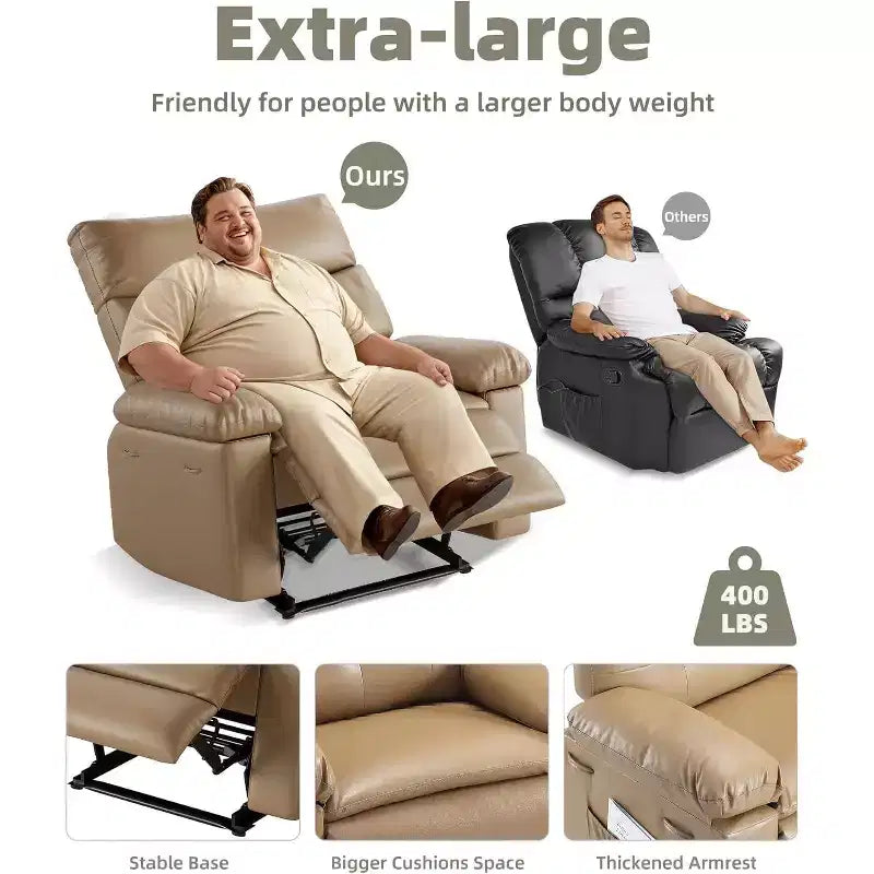 Swivel Recliner Chair with Side Pocket