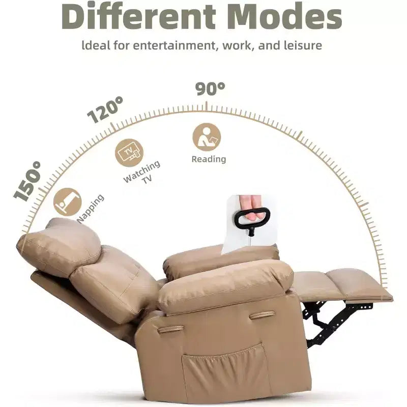 Swivel Recliner Chair with Side Pocket