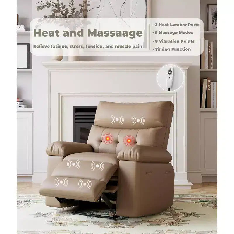Swivel Recliner Chair with Side Pocket