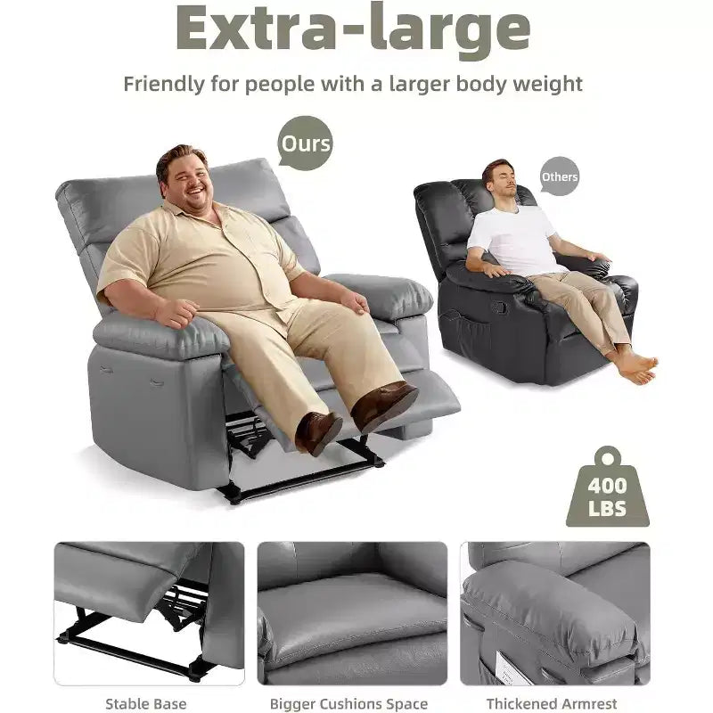 Swivel Recliner Chair with Side Pocket