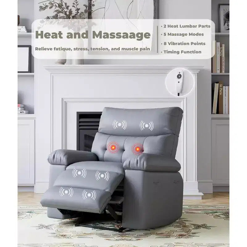 Swivel Recliner Chair with Side Pocket
