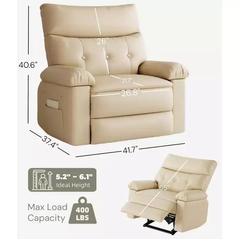 Swivel Recliner Chair with Side Pocket