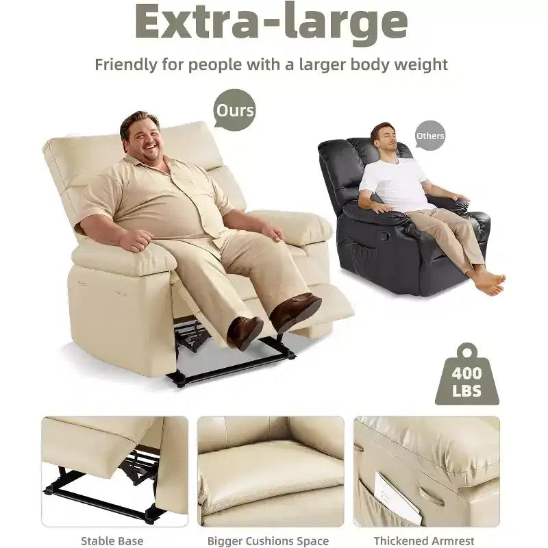 Swivel Recliner Chair with Side Pocket