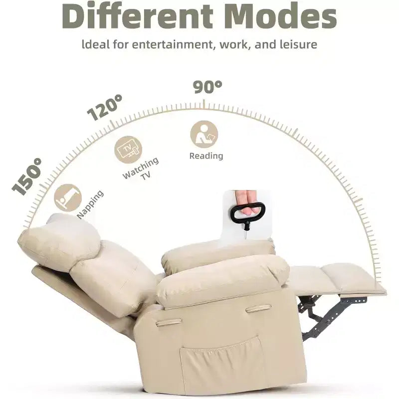 Swivel Recliner Chair with Side Pocket