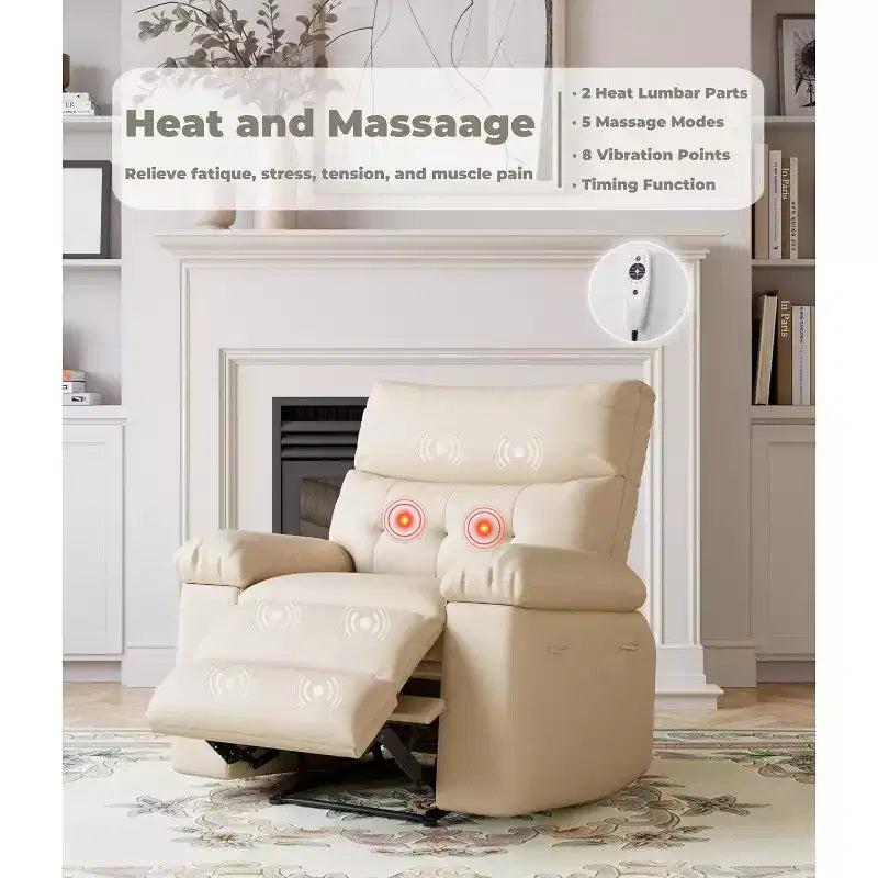 Swivel Recliner Chair with Side Pocket