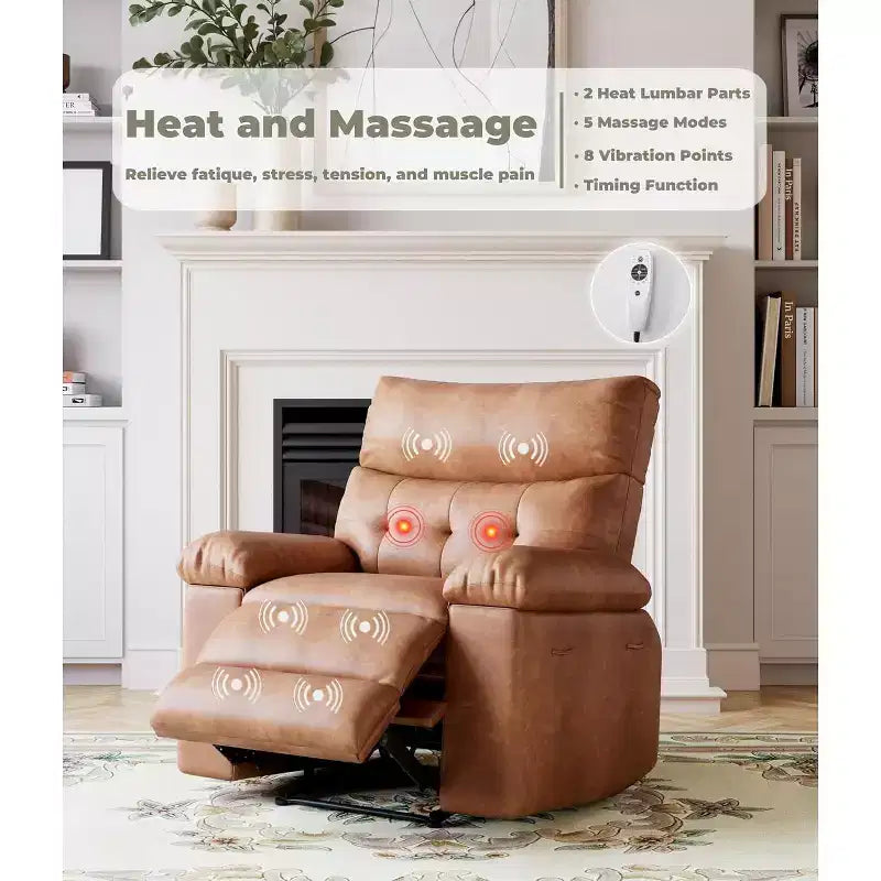 Swivel Recliner Chair with Side Pocket