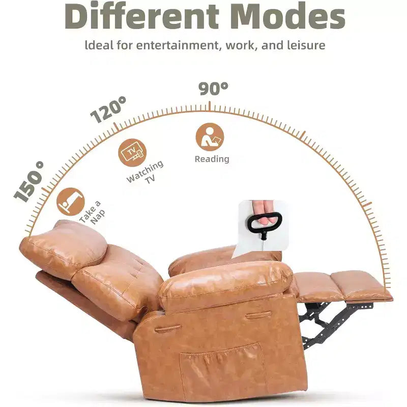 Swivel Recliner Chair with Side Pocket
