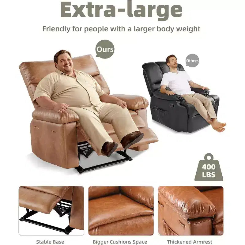 Swivel Recliner Chair with Side Pocket