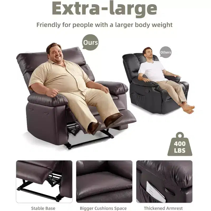 Swivel Recliner Chair with Side Pocket