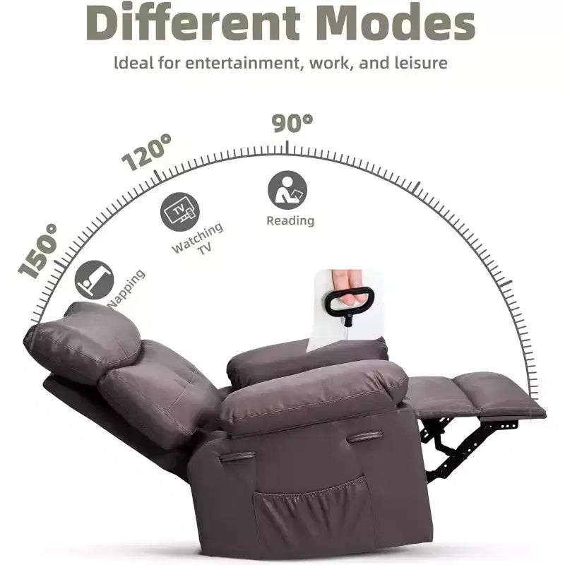 Swivel Recliner Chair with Side Pocket