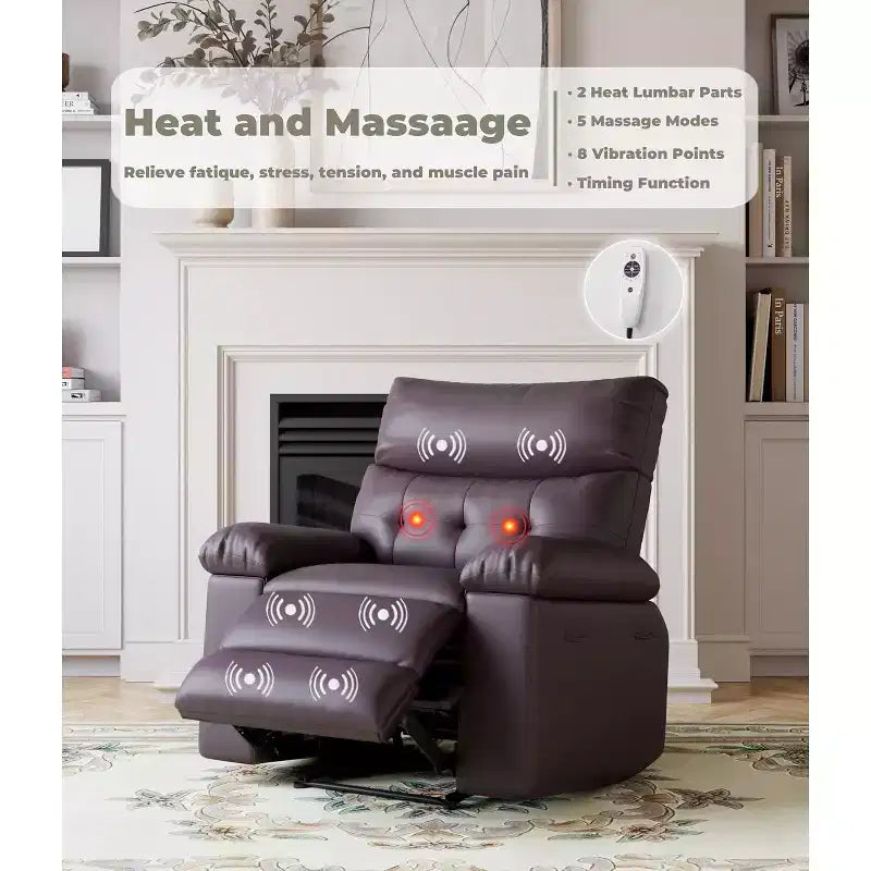 Swivel Recliner Chair with Side Pocket