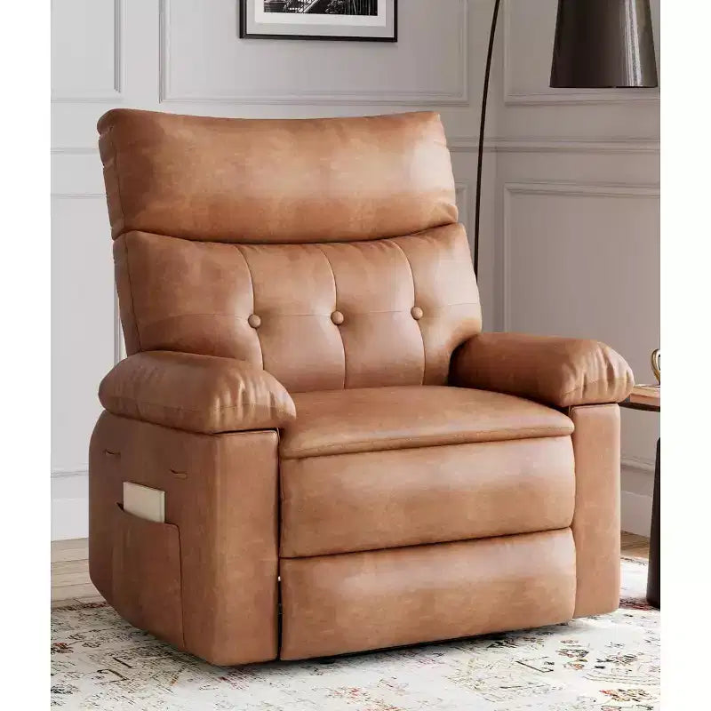 Swivel Recliner Chair with Side Pocket