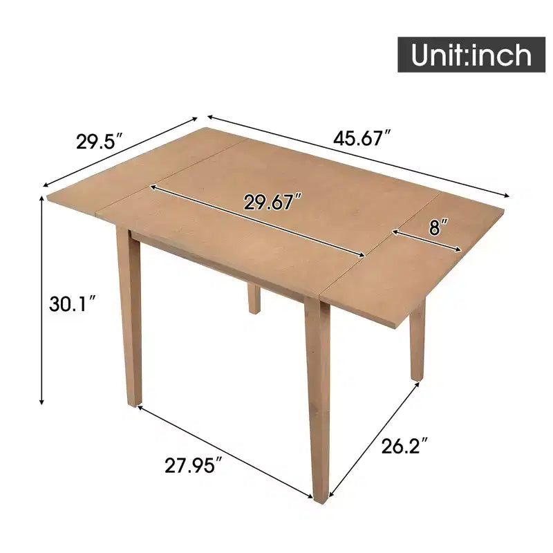 Rectangular Extendable Dining Table with Rubberwood Legs