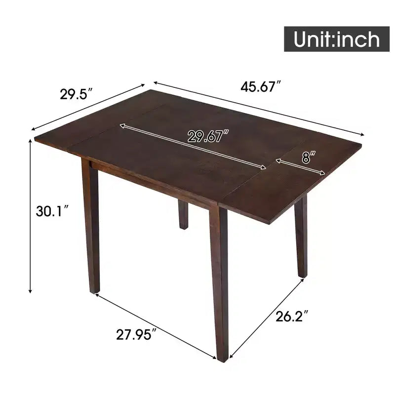 Rectangular Extendable Dining Table with Rubberwood Legs