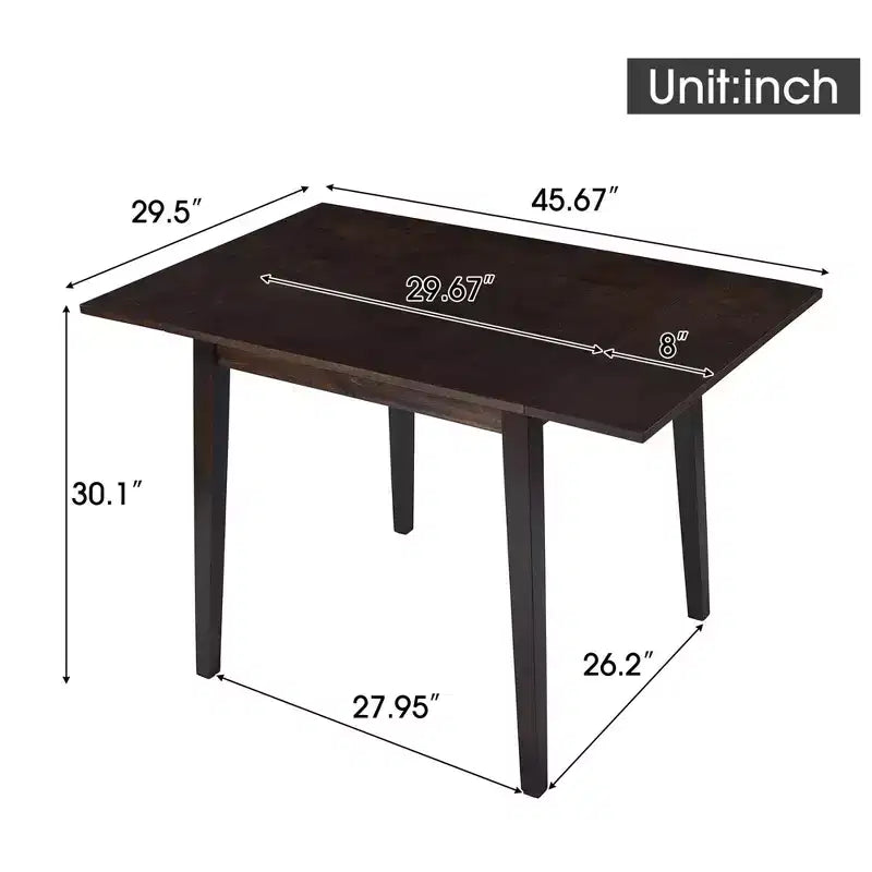 Rectangular Extendable Dining Table with Rubberwood Legs