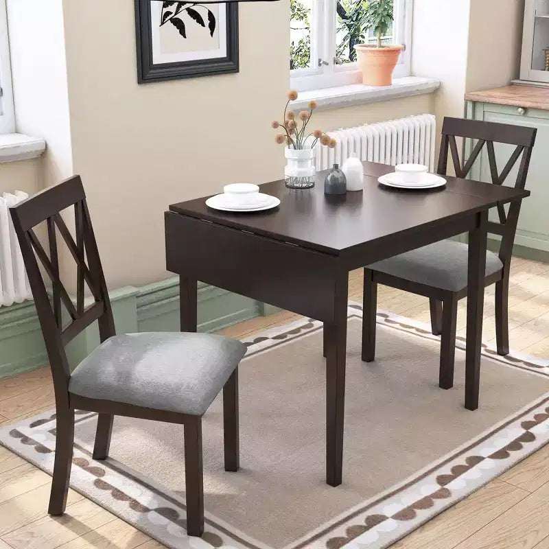 Rectangular Extendable Dining Table with Rubberwood Legs