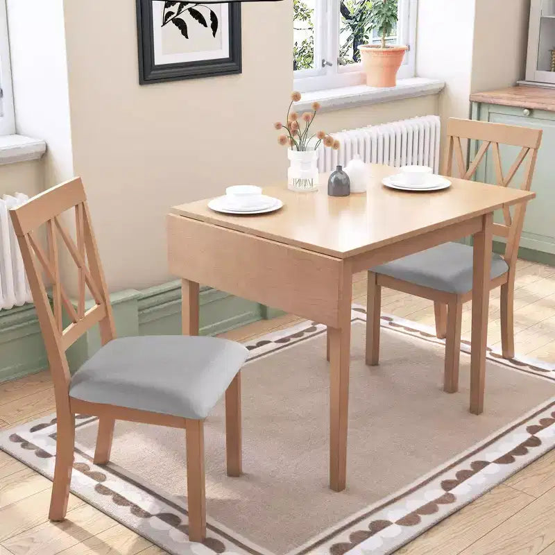 Rectangular Extendable Dining Table with Rubberwood Legs