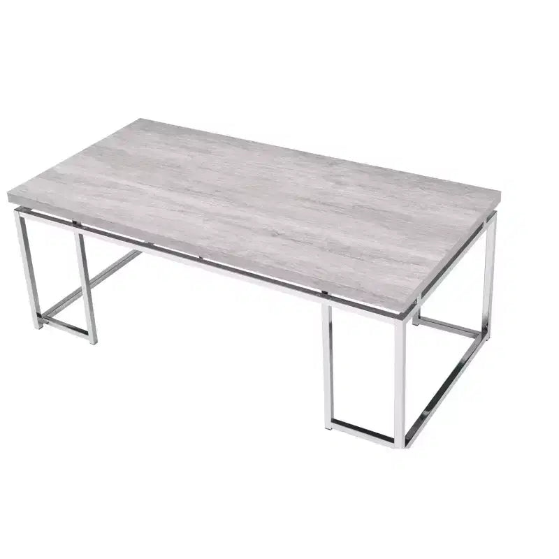 47" Rectangular Coffee Table with Wood Composite Top and Steel Frame