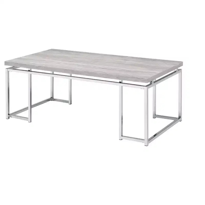 47" Rectangular Coffee Table with Wood Composite Top and Steel Frame