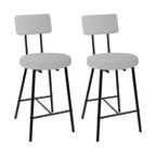 Set di 2 Sgabelli da Bar, Sgabelli Moderni con Schienale, Altezza Seduta 56 cm, Gambe in Metallo per Isola Cucina e Bancone