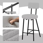 Set di 2 Sgabelli da Bar, Sgabelli Moderni con Schienale, Altezza Seduta 56 cm, Gambe in Metallo per Isola Cucina e Bancone