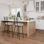 Set di 2 Sgabelli da Bar, Sgabelli Moderni con Schienale, Altezza Seduta 56 cm, Gambe in Metallo per Isola Cucina e Bancone