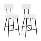 Set di 2 Sgabelli da Bar, Sgabelli Moderni con Schienale, Altezza Seduta 56 cm, Gambe in Metallo per Isola Cucina e Bancone