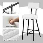 Set di 2 Sgabelli da Bar, Sgabelli Moderni con Schienale, Altezza Seduta 56 cm, Gambe in Metallo per Isola Cucina e Bancone