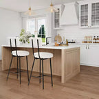 Set di 2 Sgabelli da Bar, Sgabelli Moderni con Schienale, Altezza Seduta 56 cm, Gambe in Metallo per Isola Cucina e Bancone