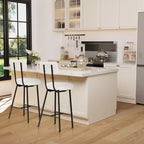 Set di 2 Sgabelli da Bar, Sgabelli Moderni con Schienale, Altezza Seduta 56 cm, Gambe in Metallo per Isola Cucina e Bancone