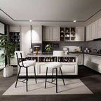 Set di 2 Sgabelli da Bar, Sgabelli Moderni con Schienale, Altezza Seduta 56 cm, Gambe in Metallo per Isola Cucina e Bancone