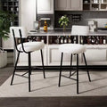 GustoWave Bar Stools Set of 2, Modern Barstools with Back, 22 inch Seat Height Island Stools with Metal Legs for Bar, Kitchen