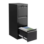 Metal File Cabinet with Lock - 3-Drawer Vertical Storage for Letter/Legal/A4 Files, Office Organizer