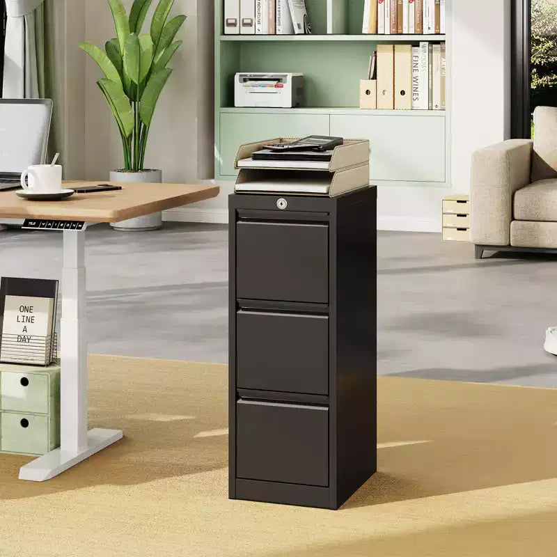 3-Drawer Vertical File Cabinet with Lock