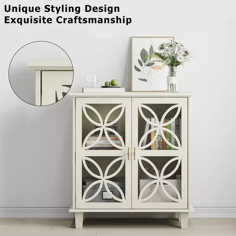 Vintage Sideboard Buffet Cabinet with 2 Doors & Adjustable Shelves