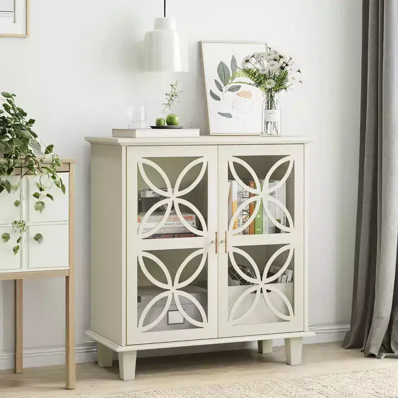 Vintage Sideboard Buffet Cabinet with 2 Doors & Adjustable Shelves