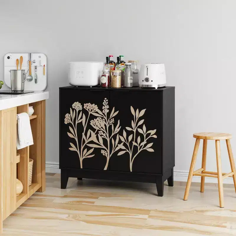Vintage Sideboard Buffet Cabinet with 2 Doors & Adjustable Shelves