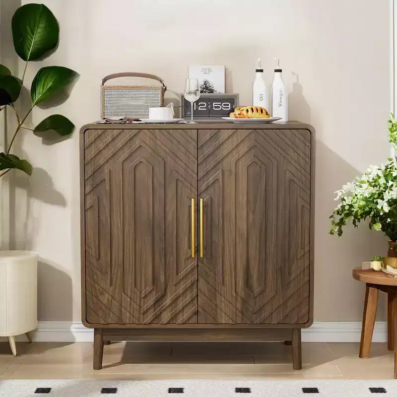 Vintage Sideboard Buffet Cabinet with 2 Doors & Adjustable Shelves