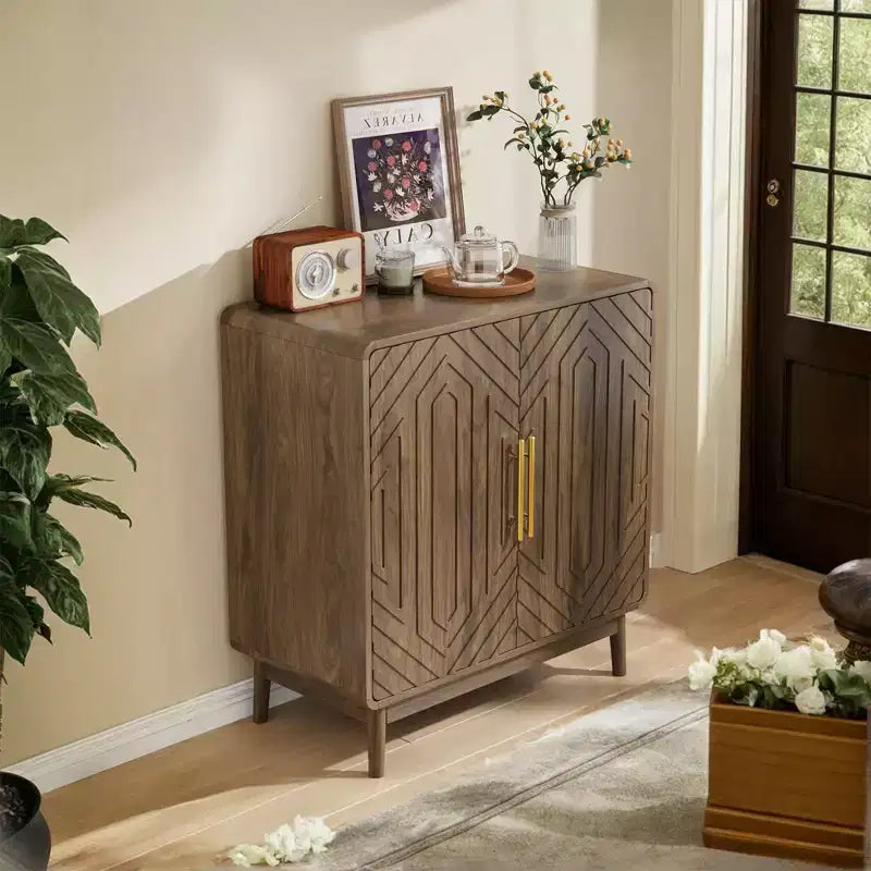 Vintage Sideboard Buffet Cabinet with 2 Doors & Adjustable Shelves