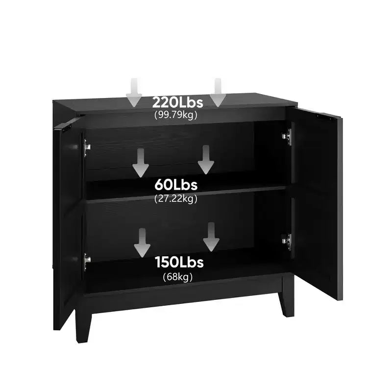 Vintage Sideboard Buffet Cabinet with 2 Doors & Adjustable Shelves