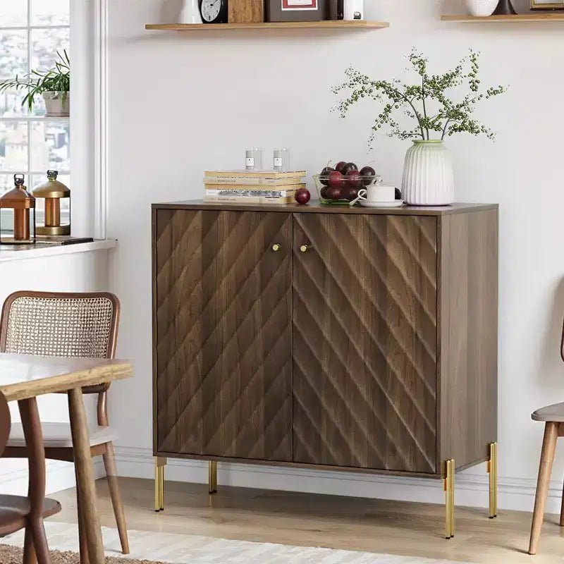 Vintage Sideboard Buffet Cabinet with 2 Doors & Adjustable Shelves