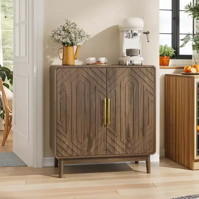 Vintage Sideboard Buffet Cabinet with 2 Doors & Adjustable Shelves