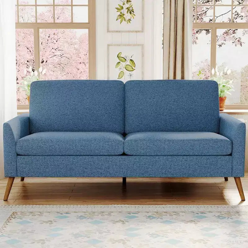 60-Inch Loveseat Sofa with Mid-Century Design, Available in Corduroy and Linen