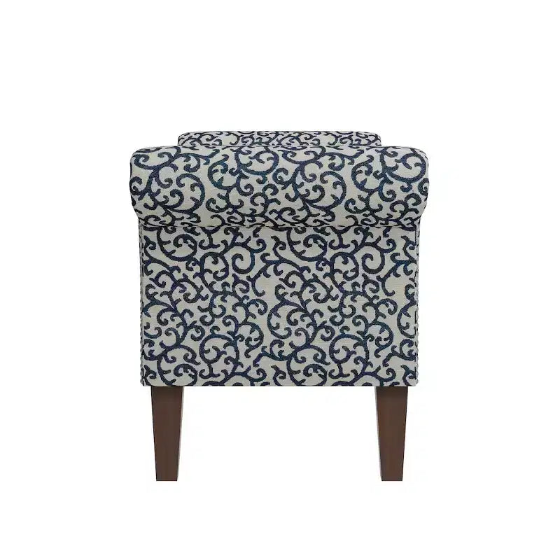 Rolled Arm Storage Ottoman Bench