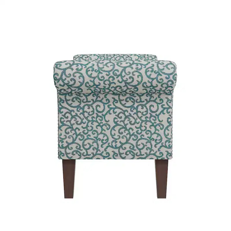 Rolled Arm Storage Ottoman Bench
